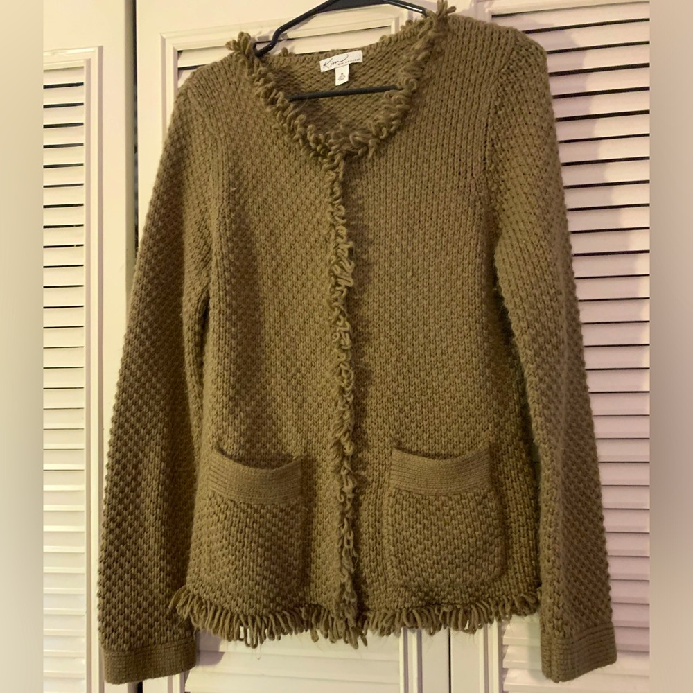 Kim Rogers Womens Size Medium Sweater Brown Button Up Grandmacore Cardigan